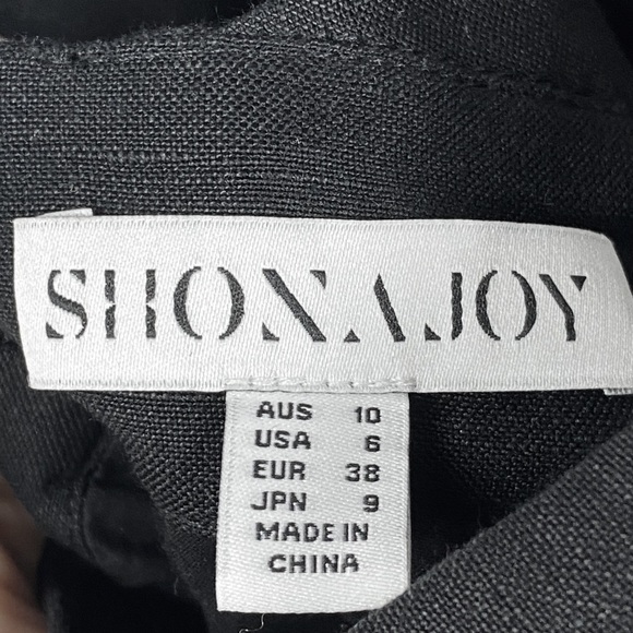 Shona Joy Morgan Crossover Mini Dress Black Wrap Linen Halter Cocktail Party - 6 - Picture 8 of 11